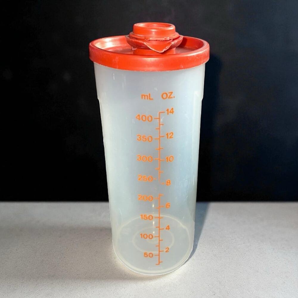 Tupperware Sweet Saver Syrup Dispenser Honey Paprika Red 640 641 642 Vintage